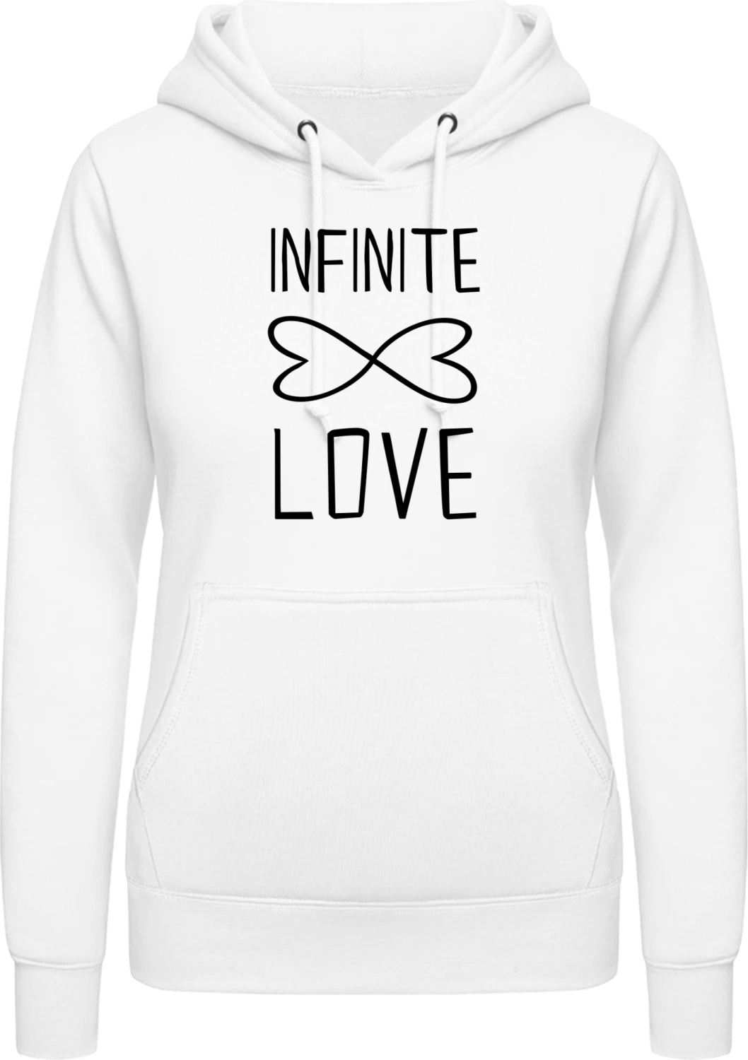 Infinite Love - Arctic white AWDis ladies hoodie - Front