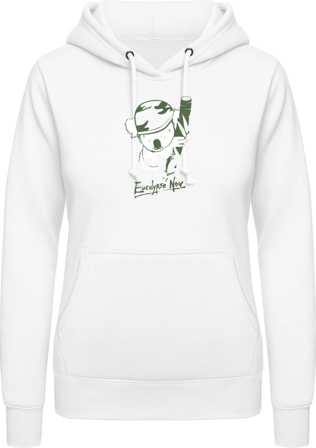 Eucalypse Now - Arctic white AWDis ladies hoodie - Front