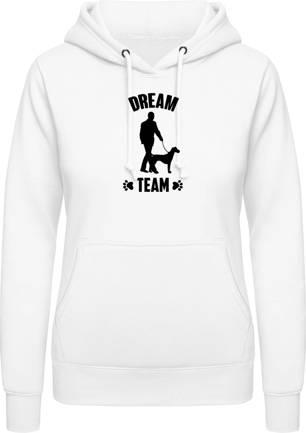 Dream Team Dog And Man - Arctic white AWDis ladies hoodie - Front