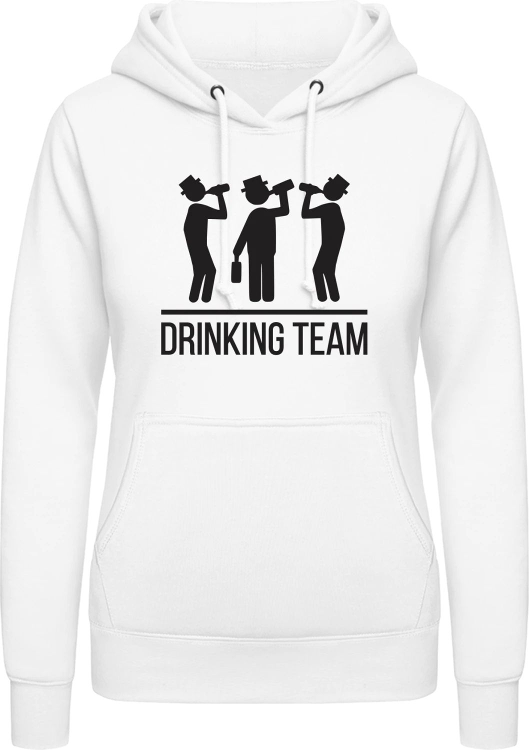 Drinking Team - Arctic white AWDis ladies hoodie - Front