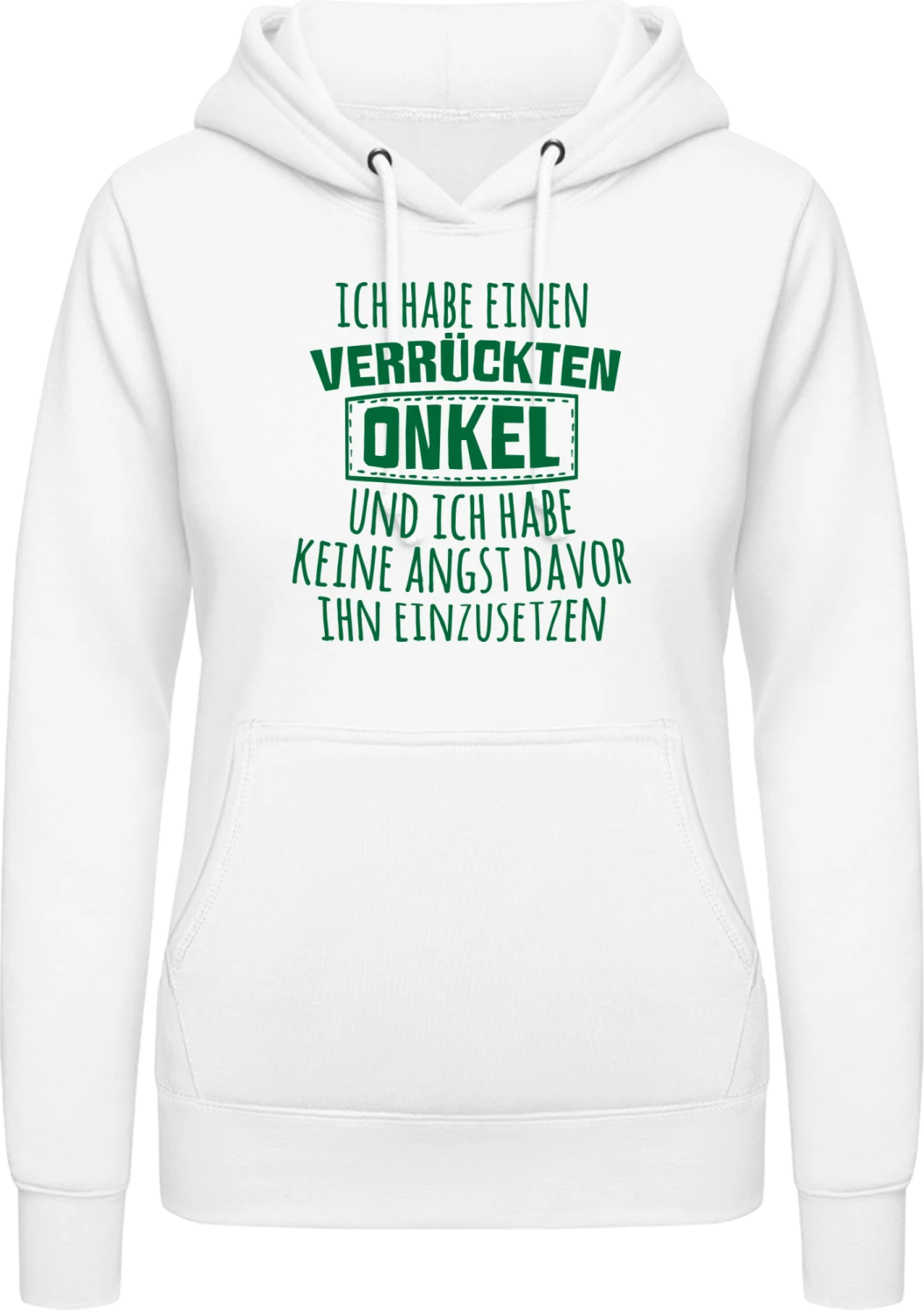 Ich habe einen verrückten Onkel und ich habe keine Angst davor  - Arctic white AWDis ladies hoodie - Front