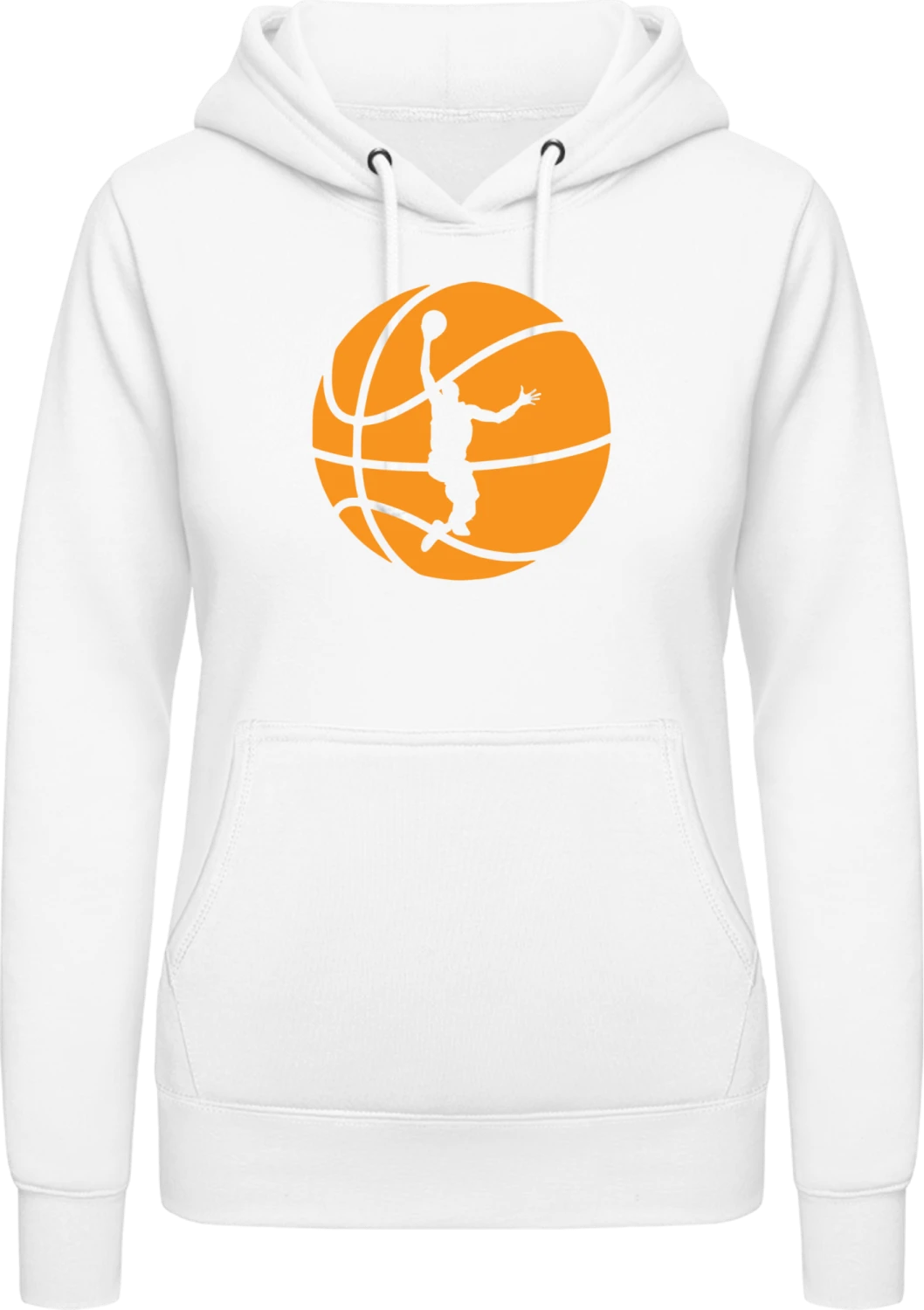 Basketball Silhouette Player - Arctic white AWDis ladies hoodie - Front