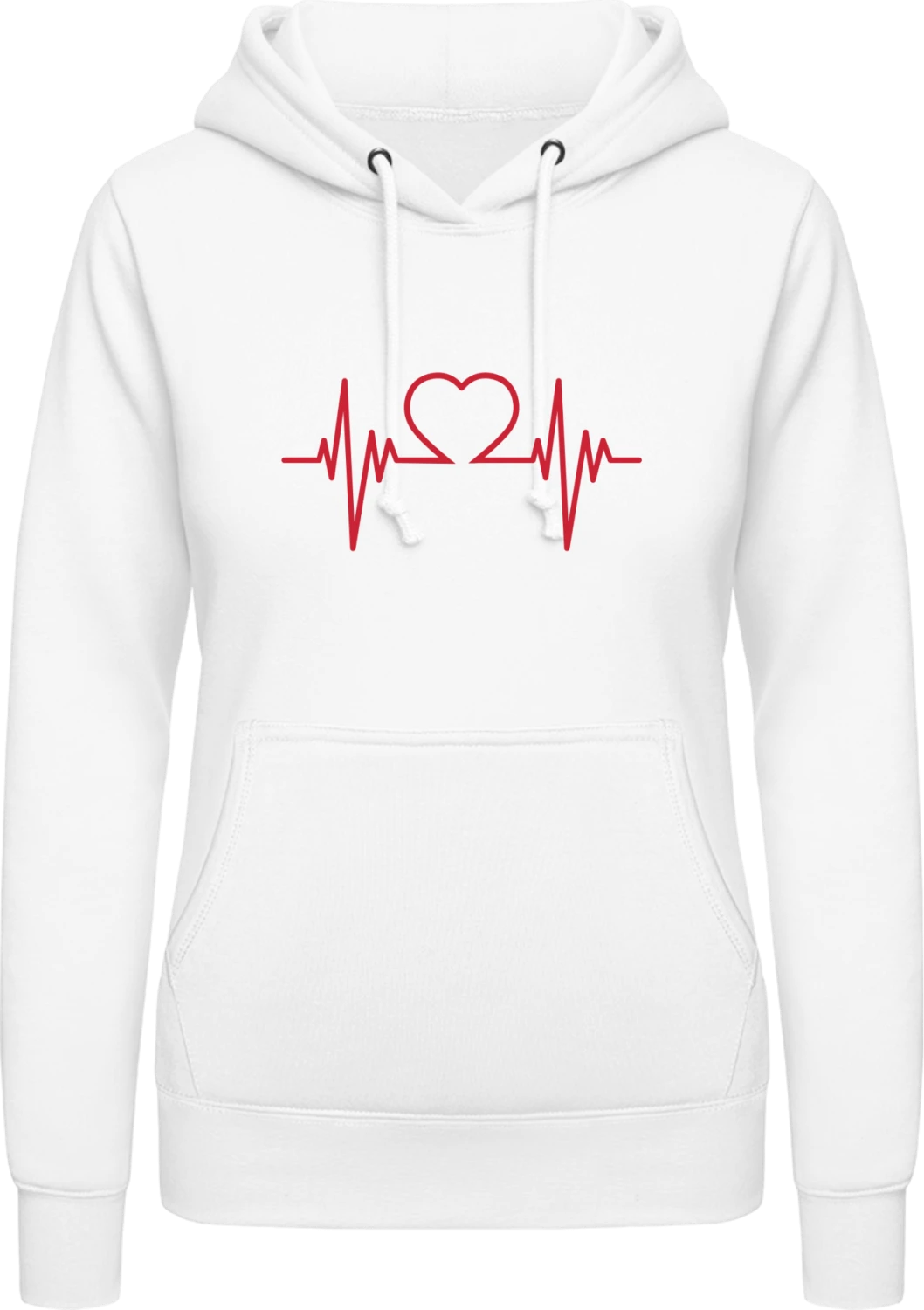 Heart Pulse - Arctic white AWDis ladies hoodie - Front