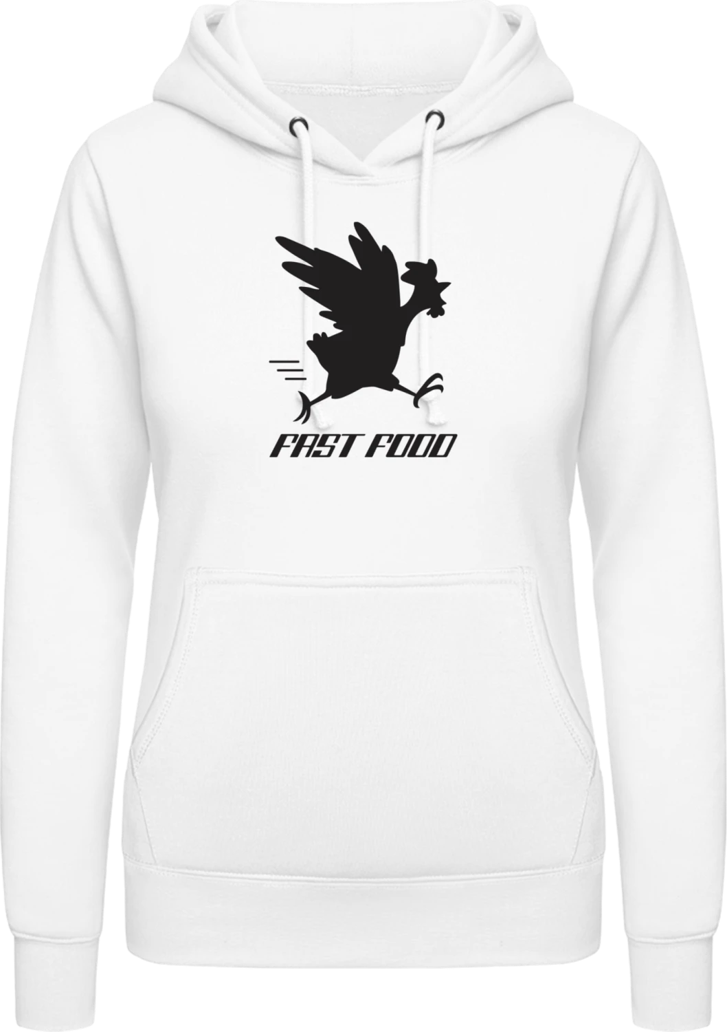 Fast Food Hen Chicken - Arctic white AWDis ladies hoodie - Front