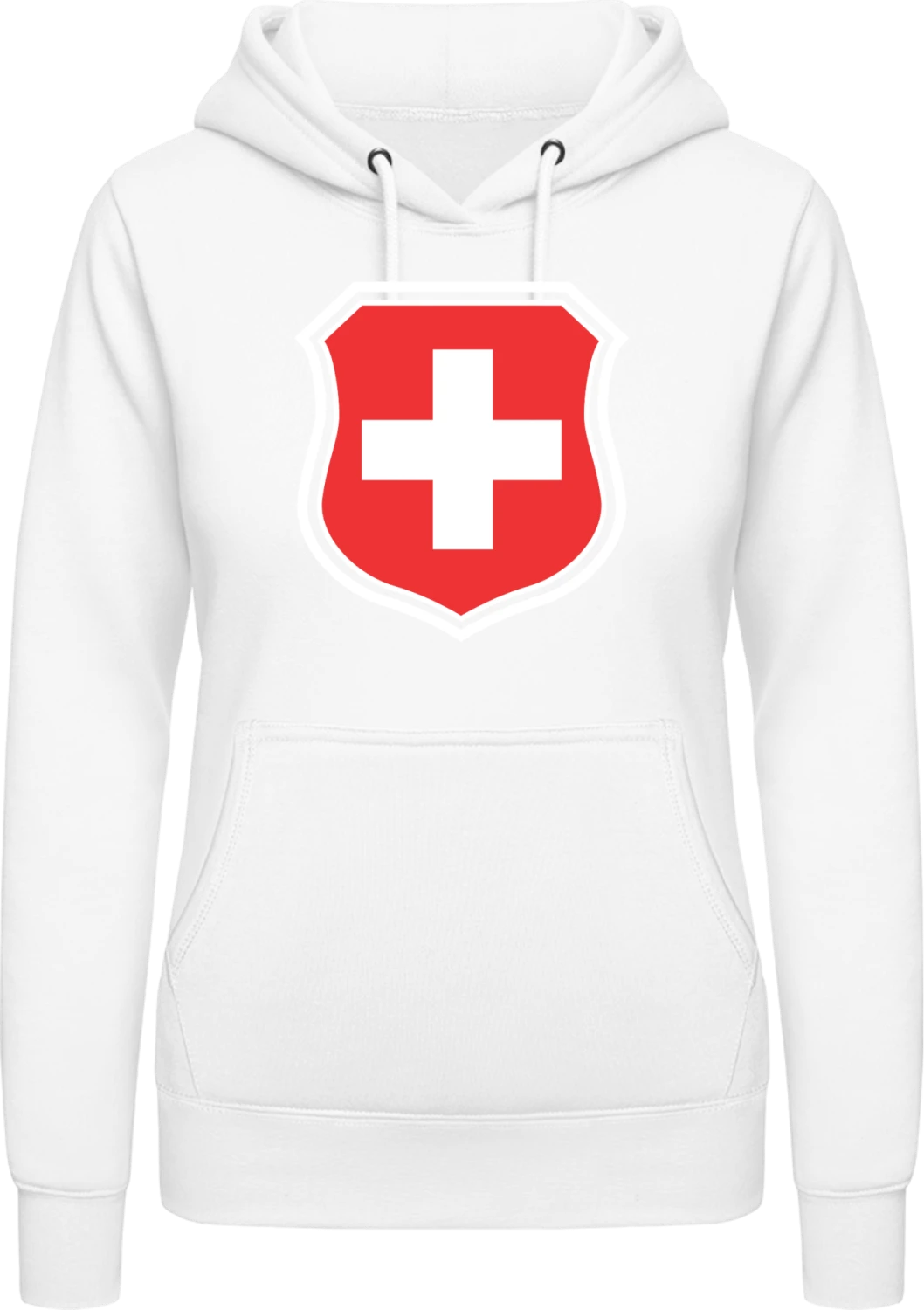 Switzerland Emblem - Arctic white AWDis ladies hoodie - Front