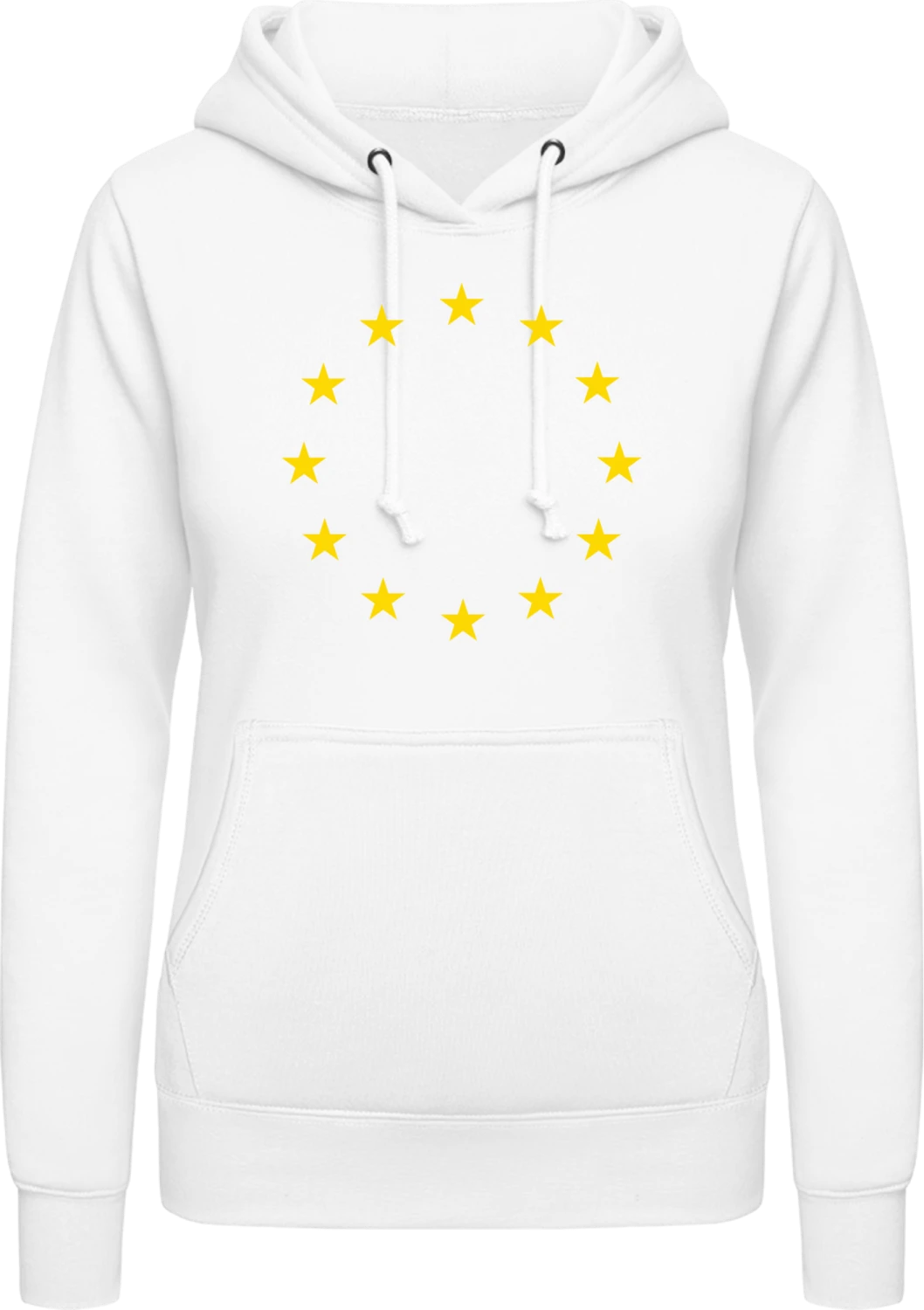 European Stars - Arctic white AWDis ladies hoodie - Front