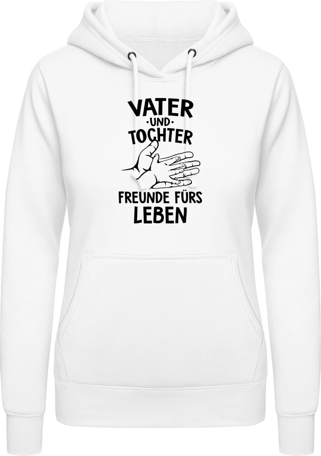 Vater und Tochter Freunde fürs Leben - Arctic white AWDis ladies hoodie - Front