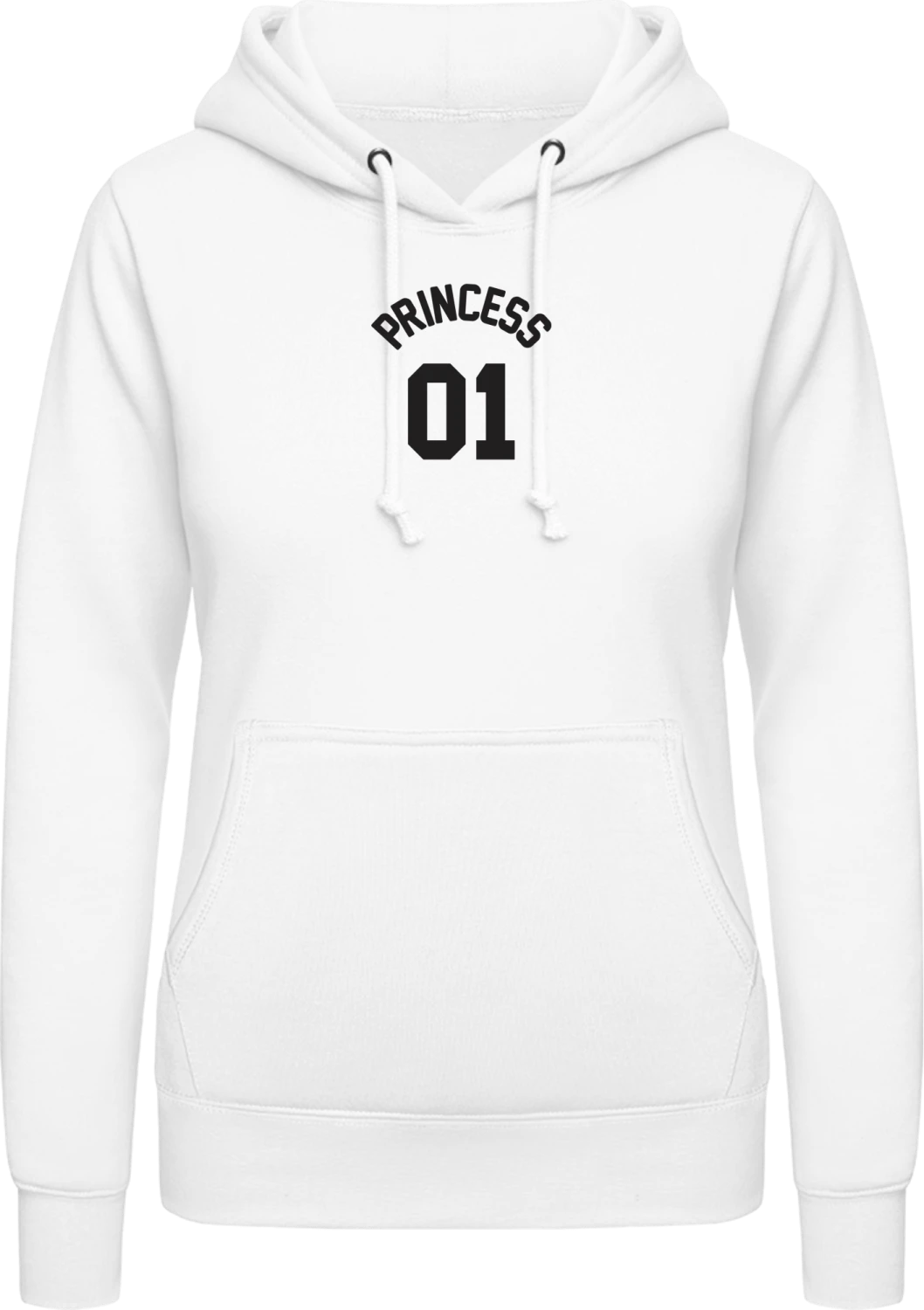 PRINCESS 01 - Arctic white AWDis ladies hoodie - Front