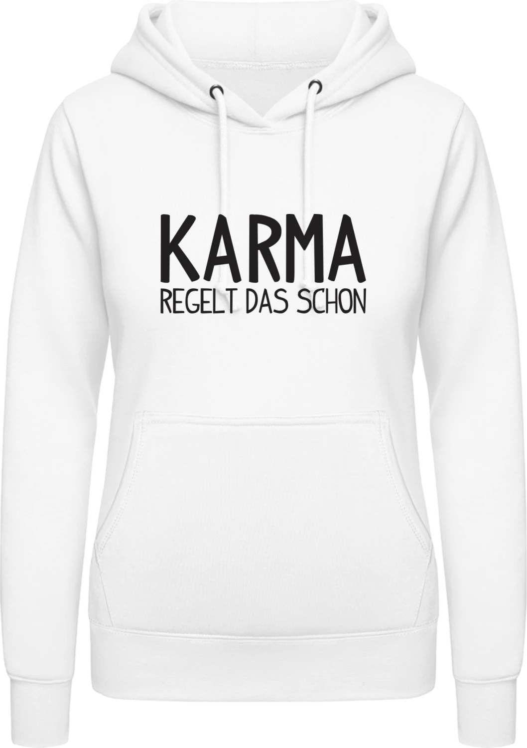 Karma regelt das schon - Arctic white AWDis ladies hoodie - Front