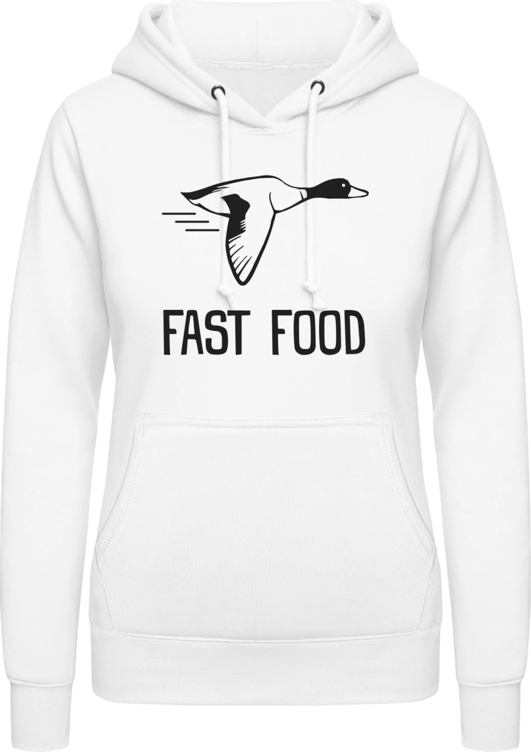 Fast Food Duck - Arctic white AWDis ladies hoodie - Front