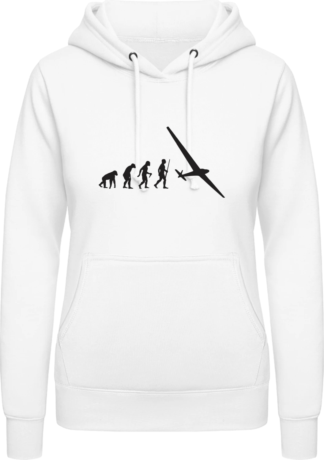 Evolution Of Planes - Arctic white AWDis ladies hoodie - Front