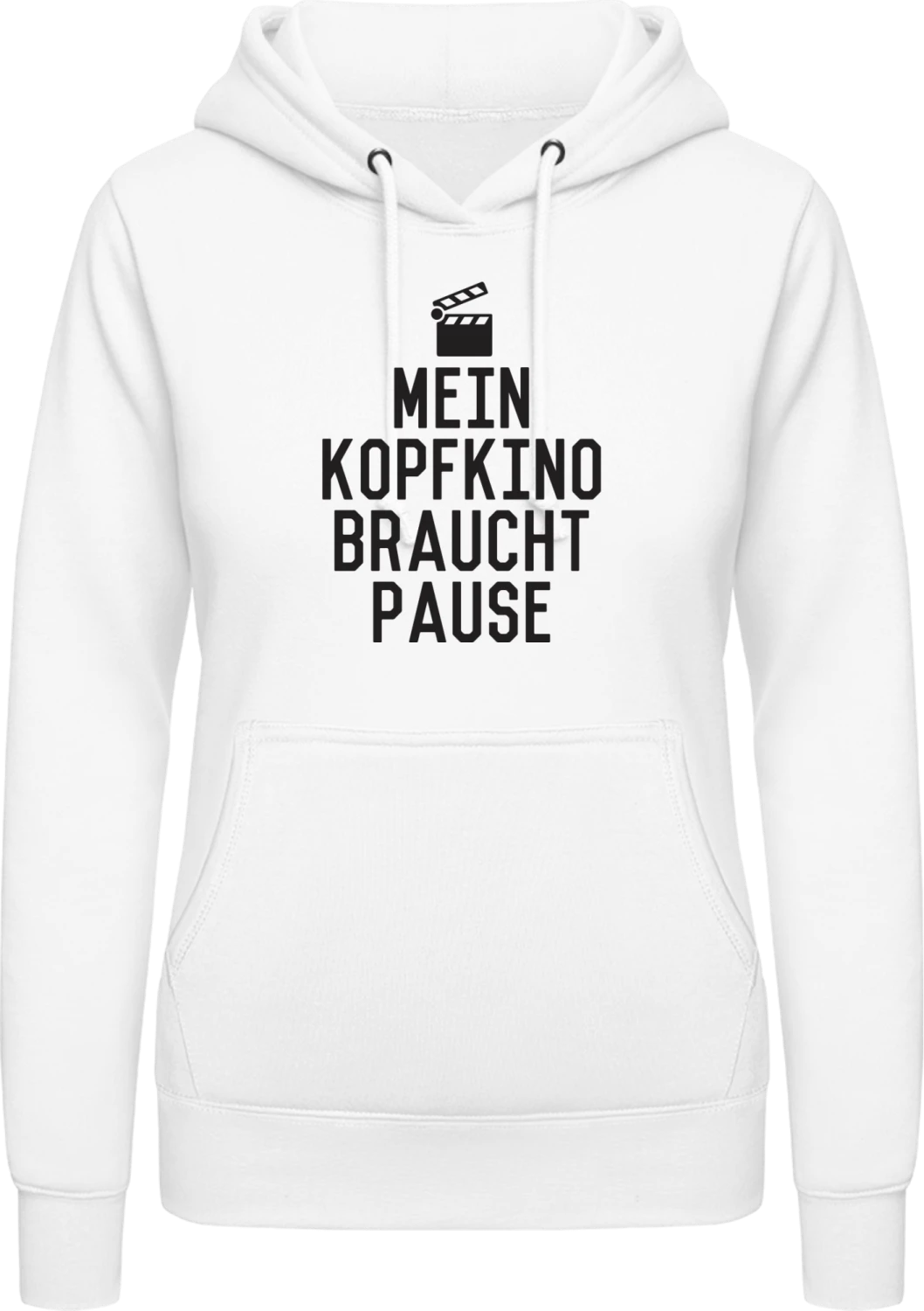 Mein Kopfkino braucht Pause - Arctic white AWDis ladies hoodie - Front