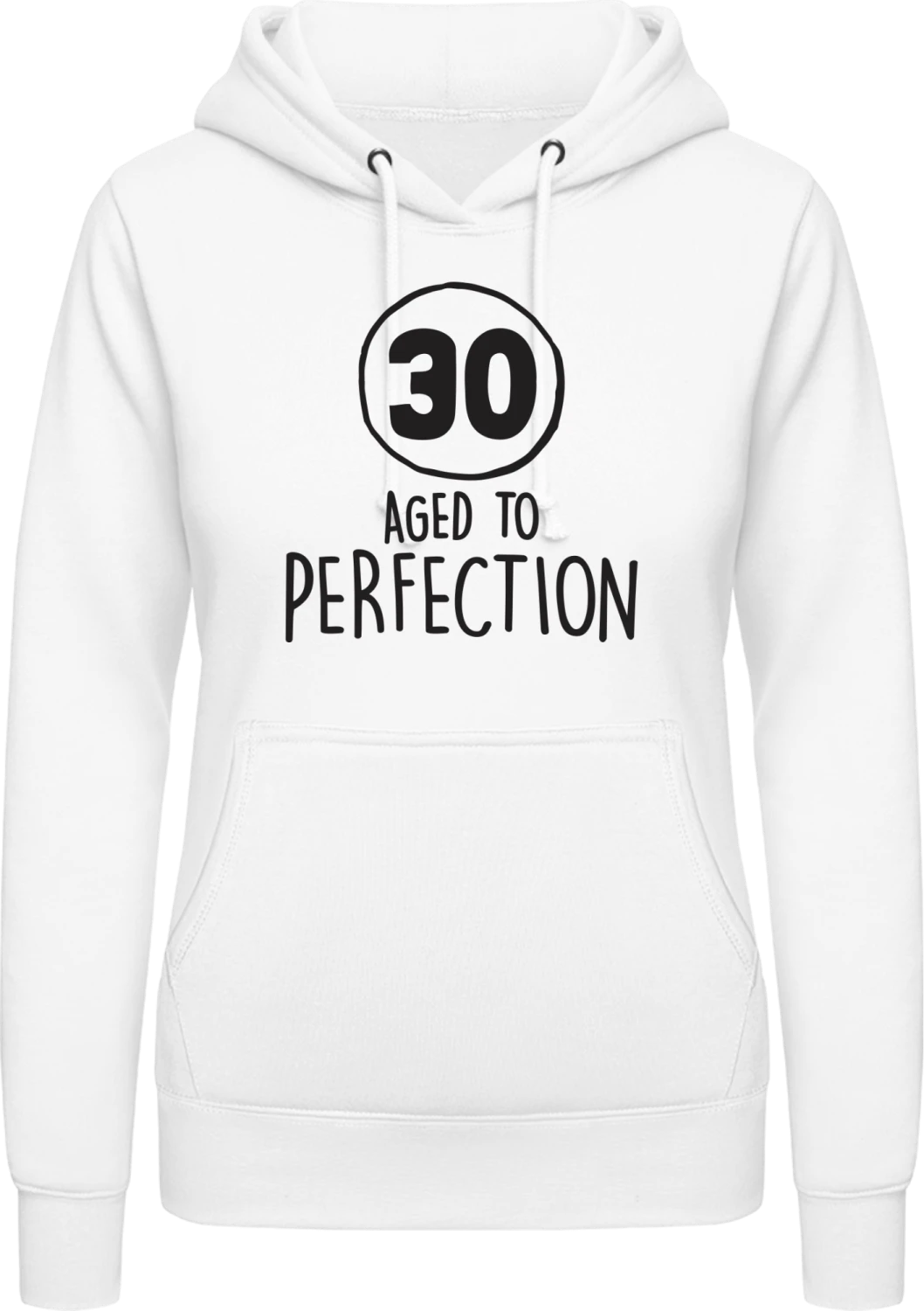 30 Years Aged To Perfection - Arctic white AWDis ladies hoodie - Front