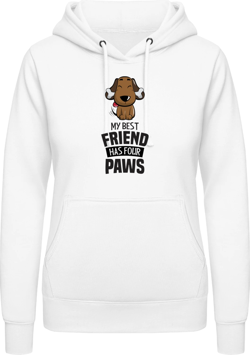 My Best Friend Has Four Paws Dog - Arctic white AWDis ladies hoodie - Front