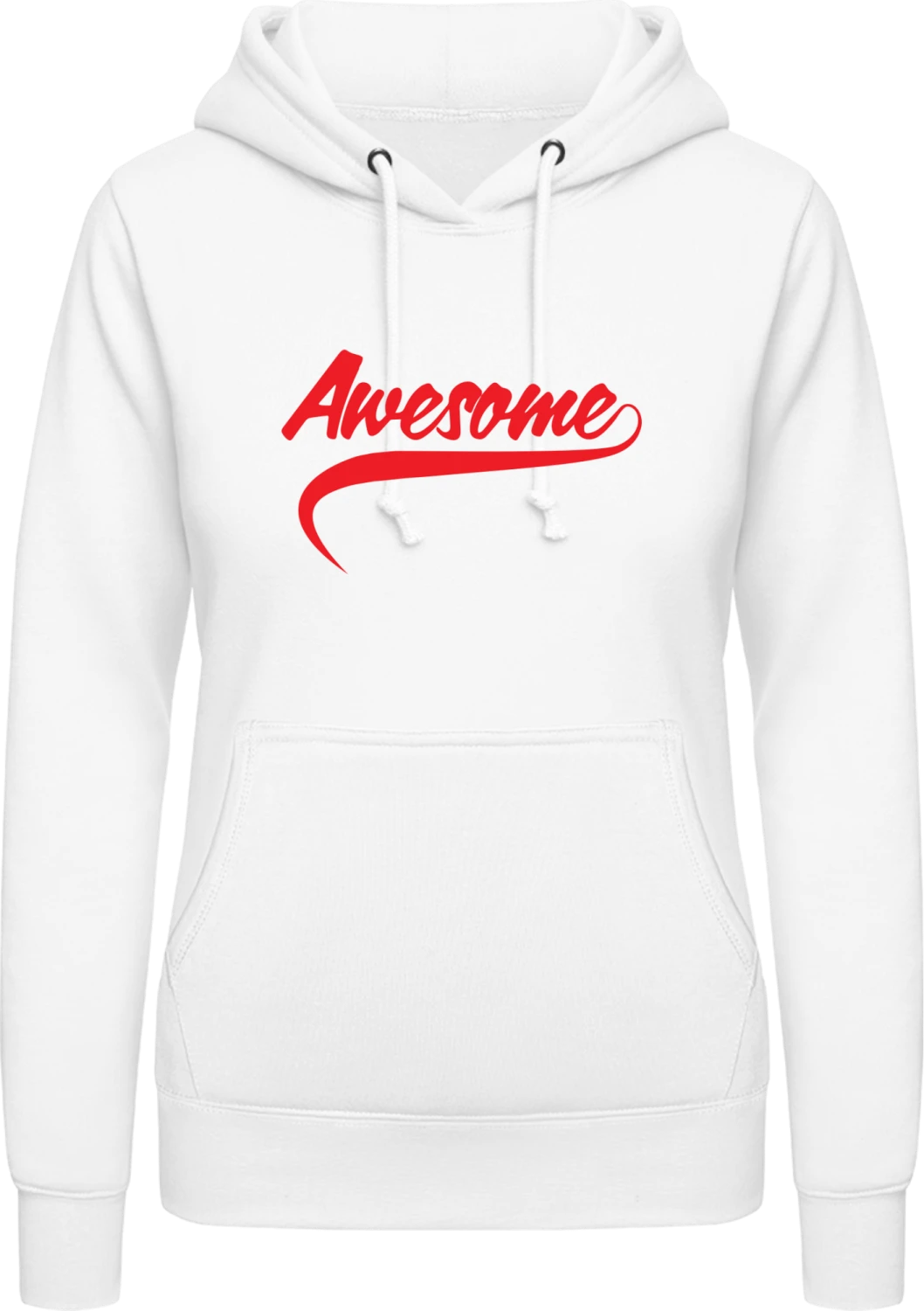 Awesome Slogan - Arctic white AWDis ladies hoodie - Front