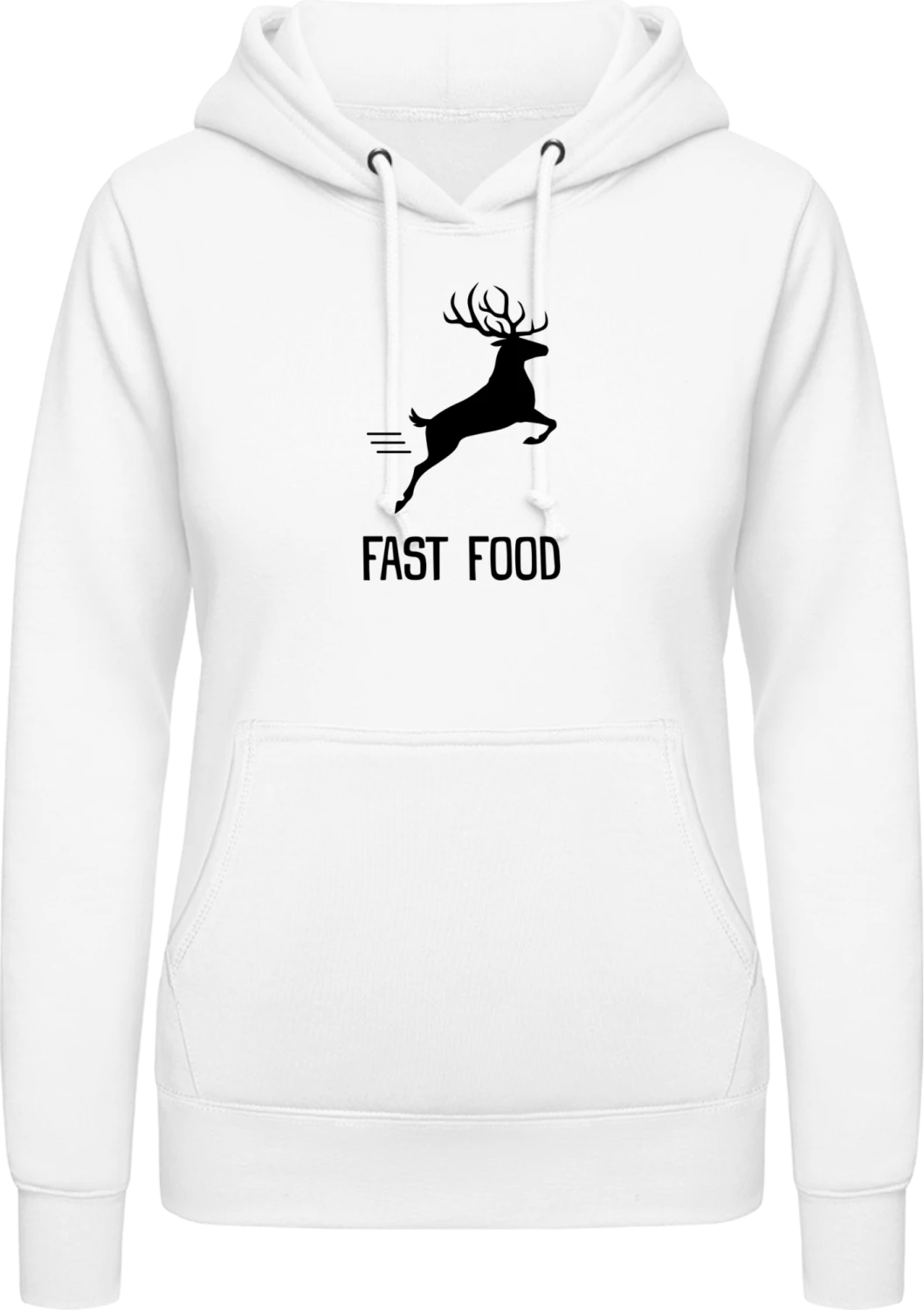 Fast Food Deer - Arctic white AWDis ladies hoodie - Front