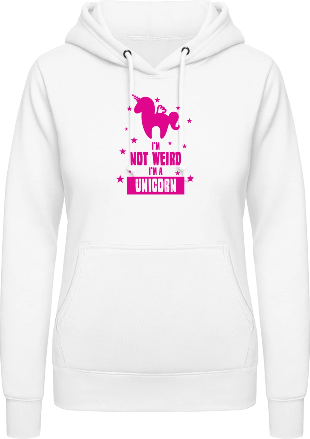 I'm Not Weird - Arctic white AWDis ladies hoodie - Front