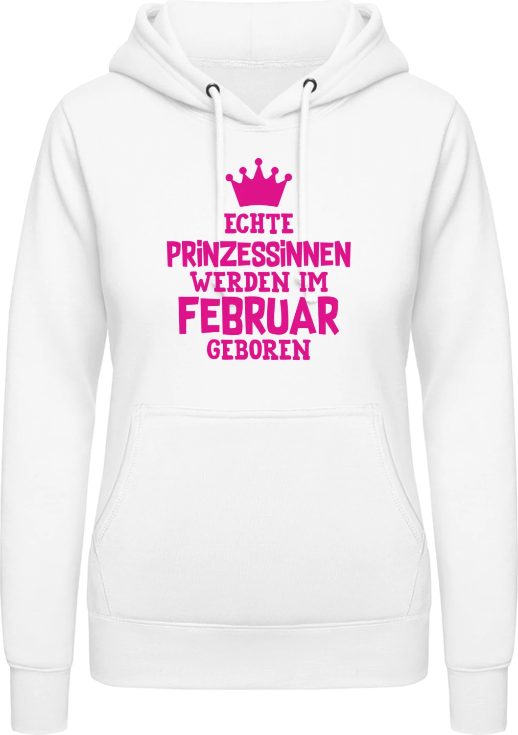 Echte Prinzessinnen werden im Februar geboren - Arctic white AWDis ladies hoodie - Front