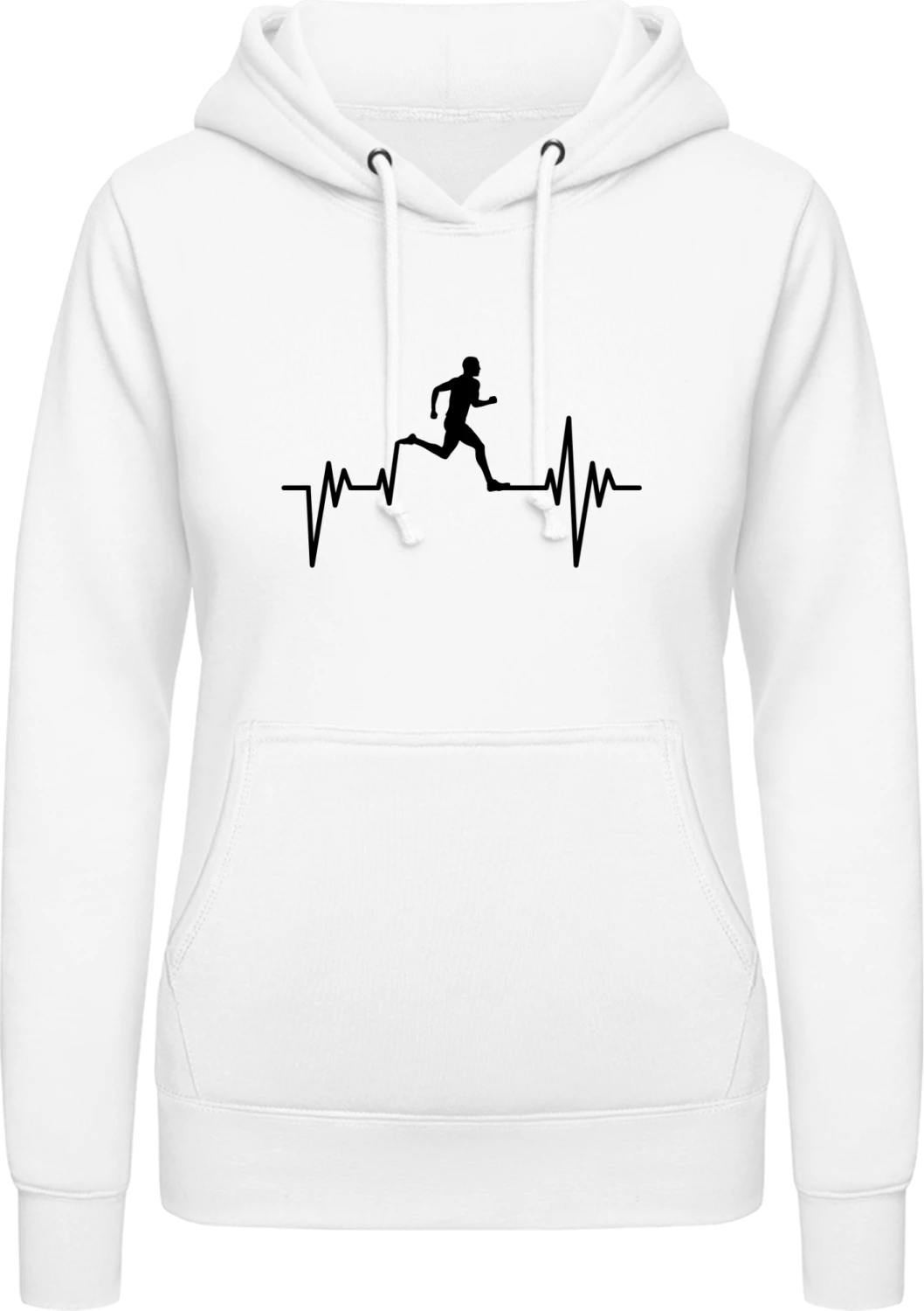 Running Pulse - Arctic white AWDis ladies hoodie - Front