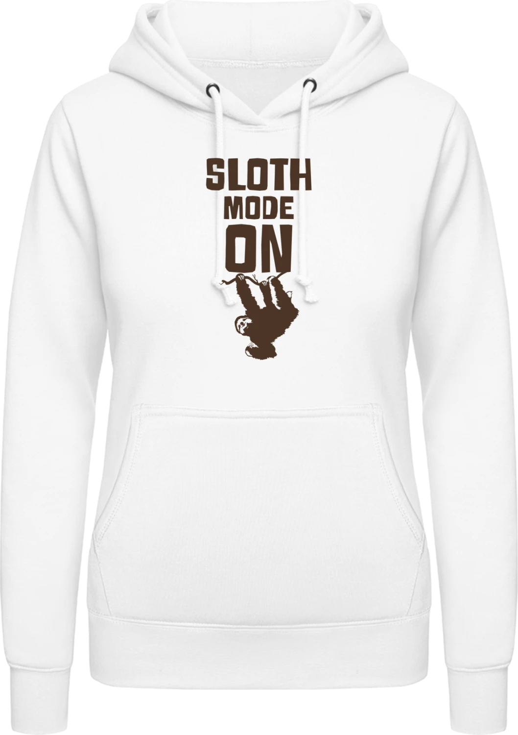 Sloth Mode On - Arctic white AWDis ladies hoodie - Front