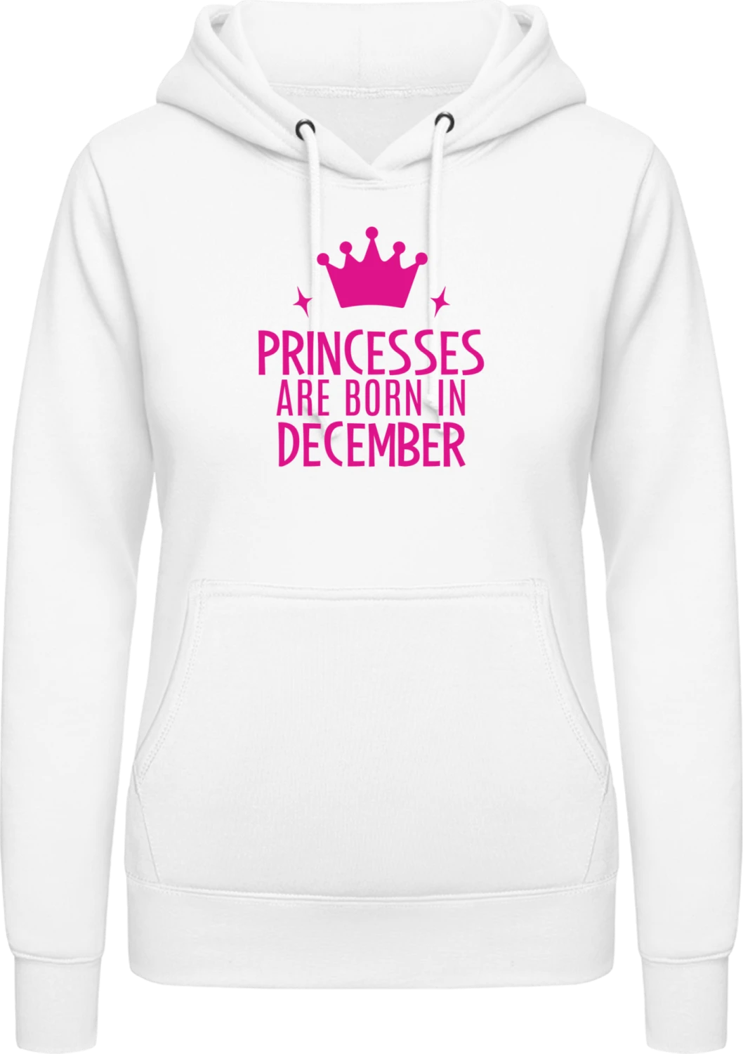 Princesses Are Born In December - Arctic white AWDis ladies hoodie - Front