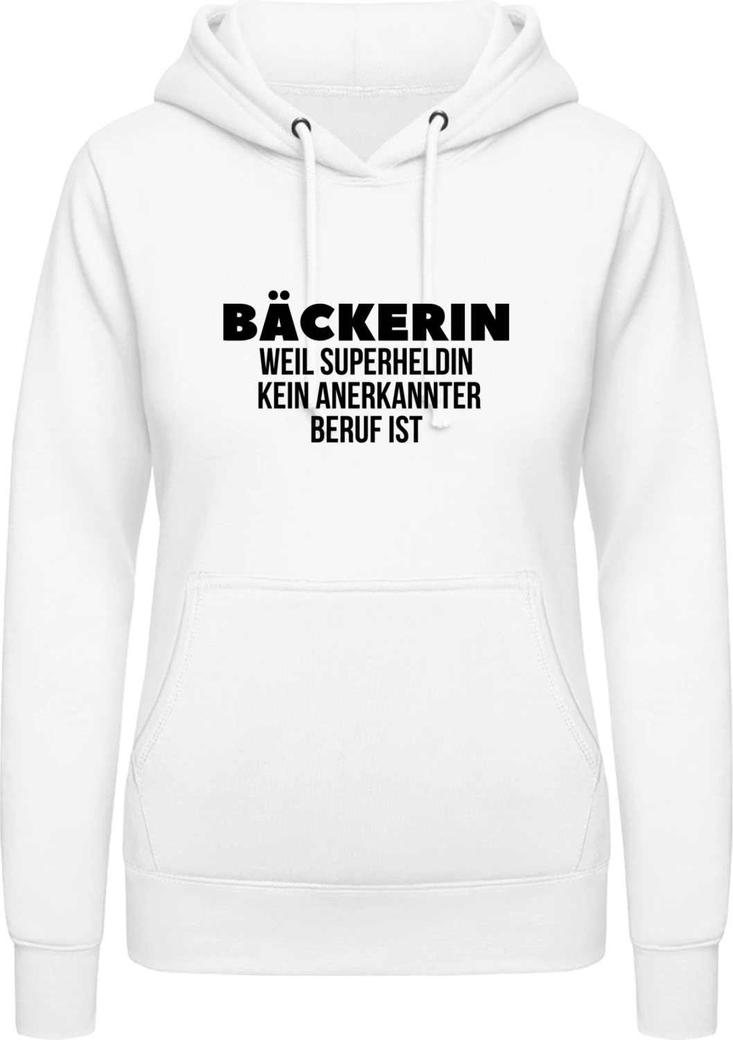 Bäckerin weil Superheldin kein anerkannter Beruf ist - Arctic white AWDis ladies hoodie - Front