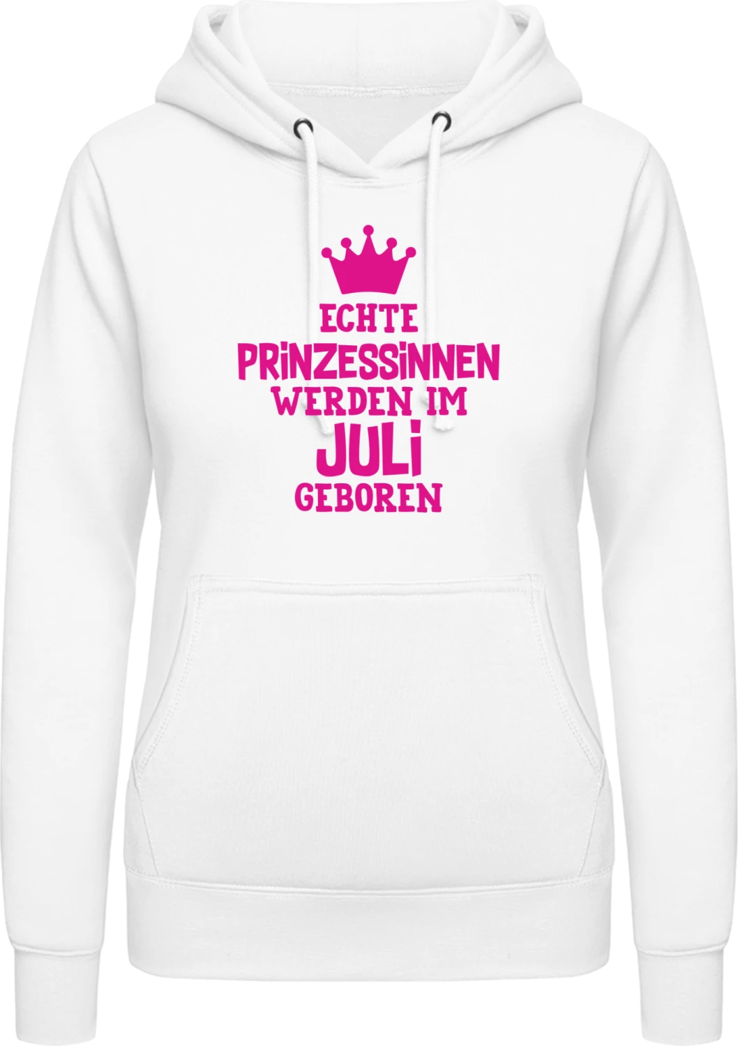 Echte Prinzessinnen werden im Juli geboren - Arctic white AWDis ladies hoodie - Front