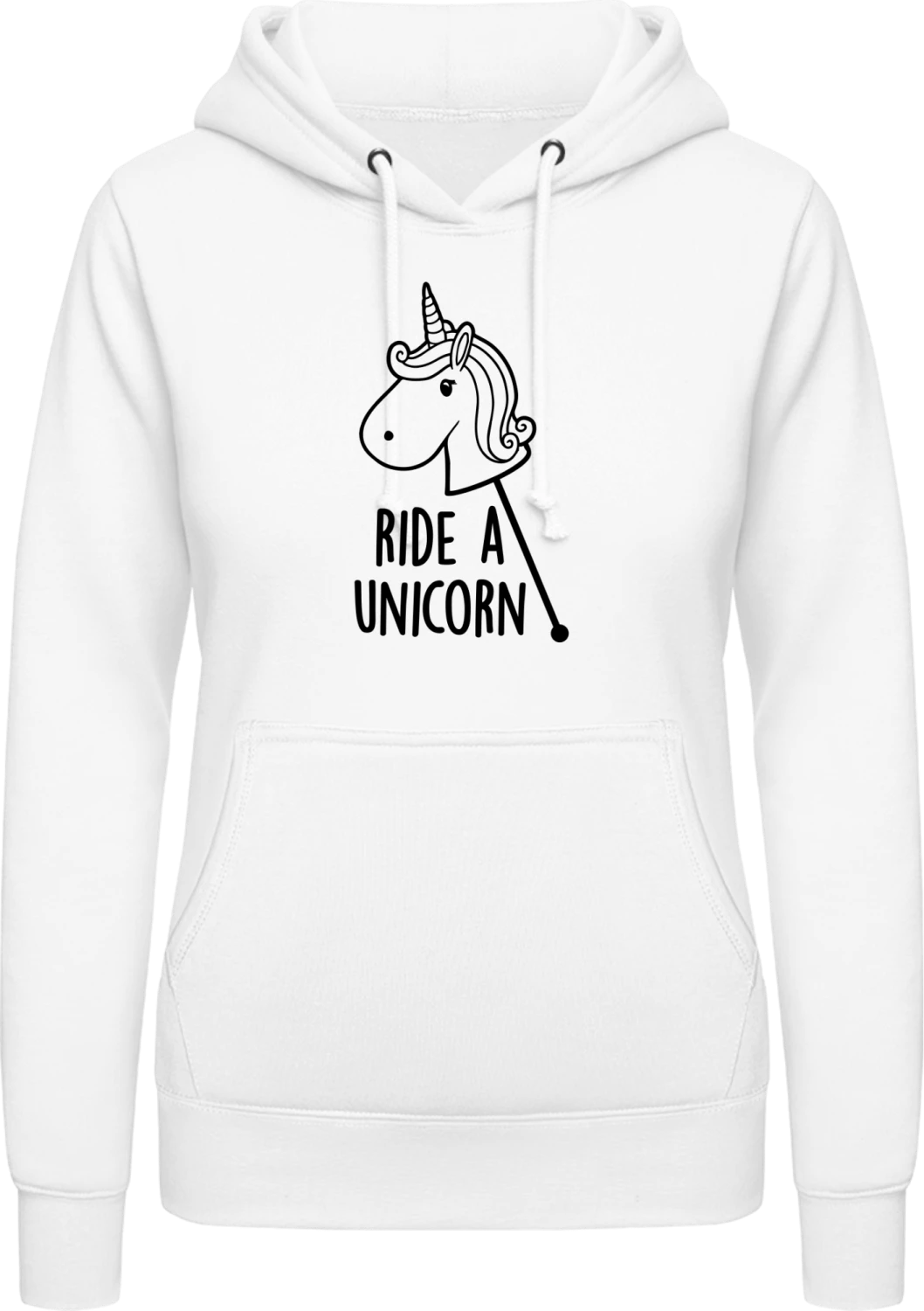 Ride A Unicorn - Arctic white AWDis ladies hoodie - Front