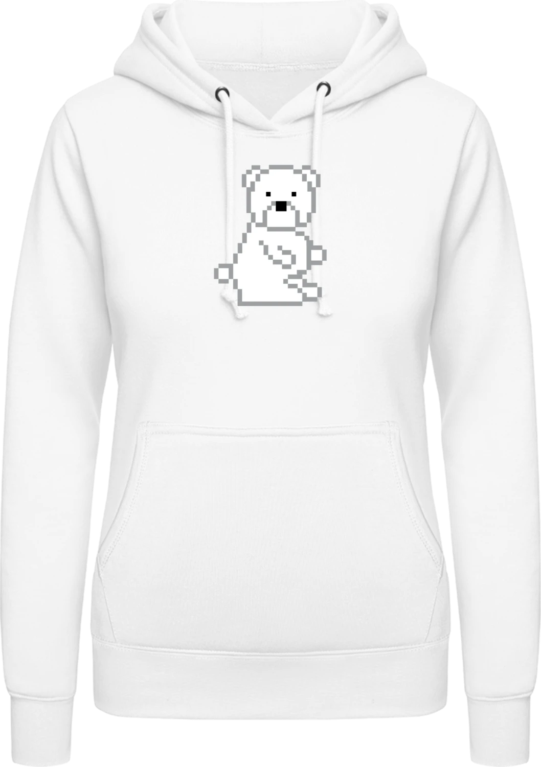 Pixel Ice Bear - Arctic white AWDis ladies hoodie - Front