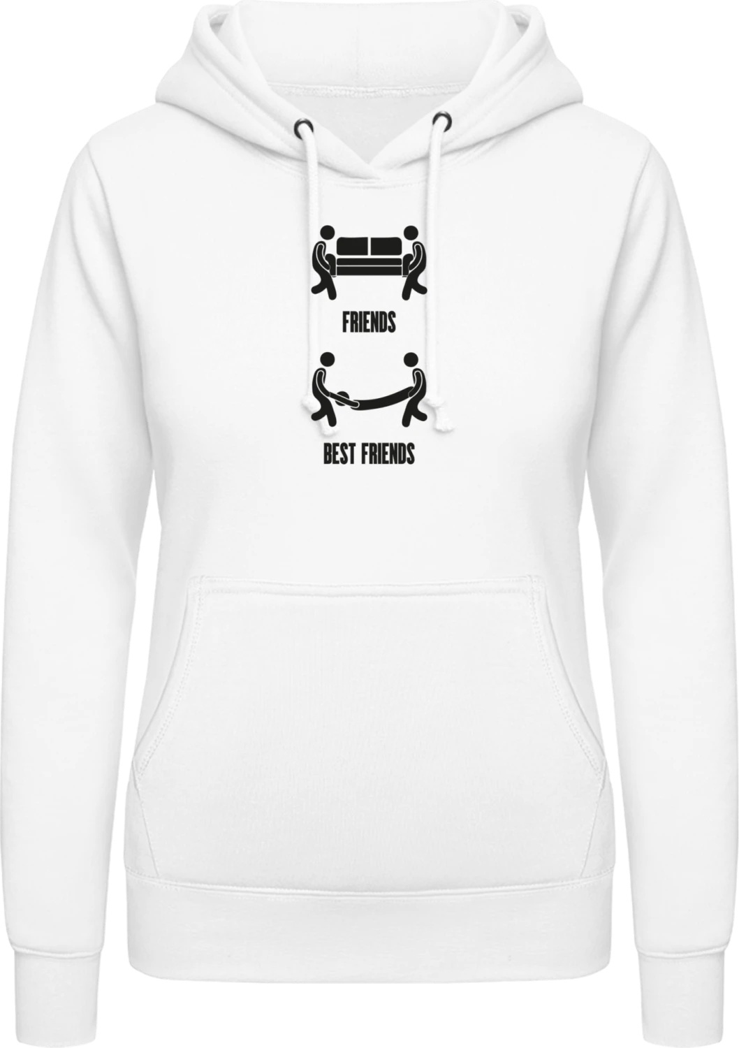 Friends And Best Friends - Arctic white AWDis ladies hoodie - Front