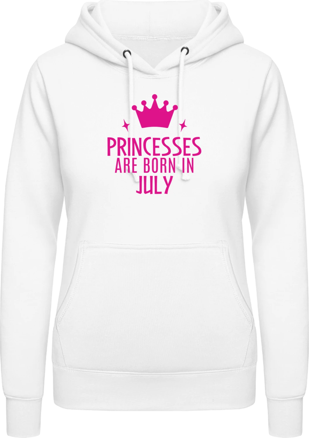 Princesses Are Born In July - Arctic white AWDis ladies hoodie - Front