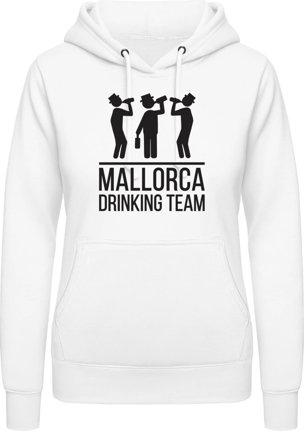 Mallorca Drinking Team - Arctic white AWDis ladies hoodie - Front