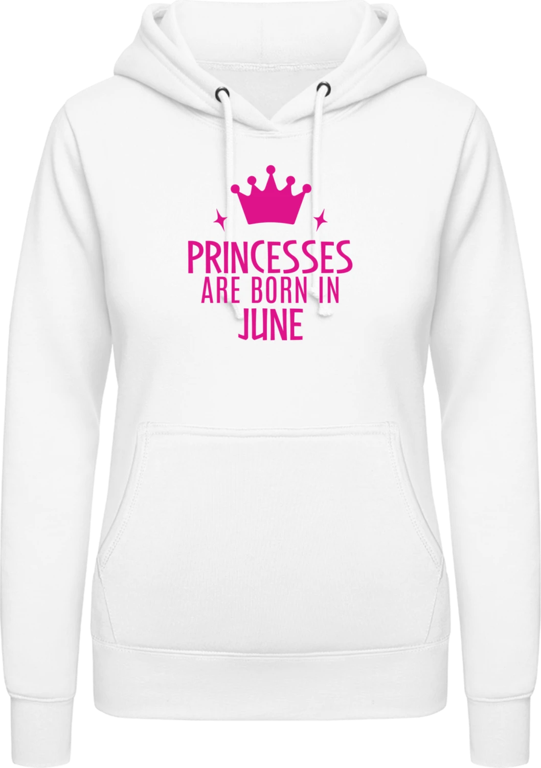 Princesses Are Born In June - Arctic white AWDis ladies hoodie - Front