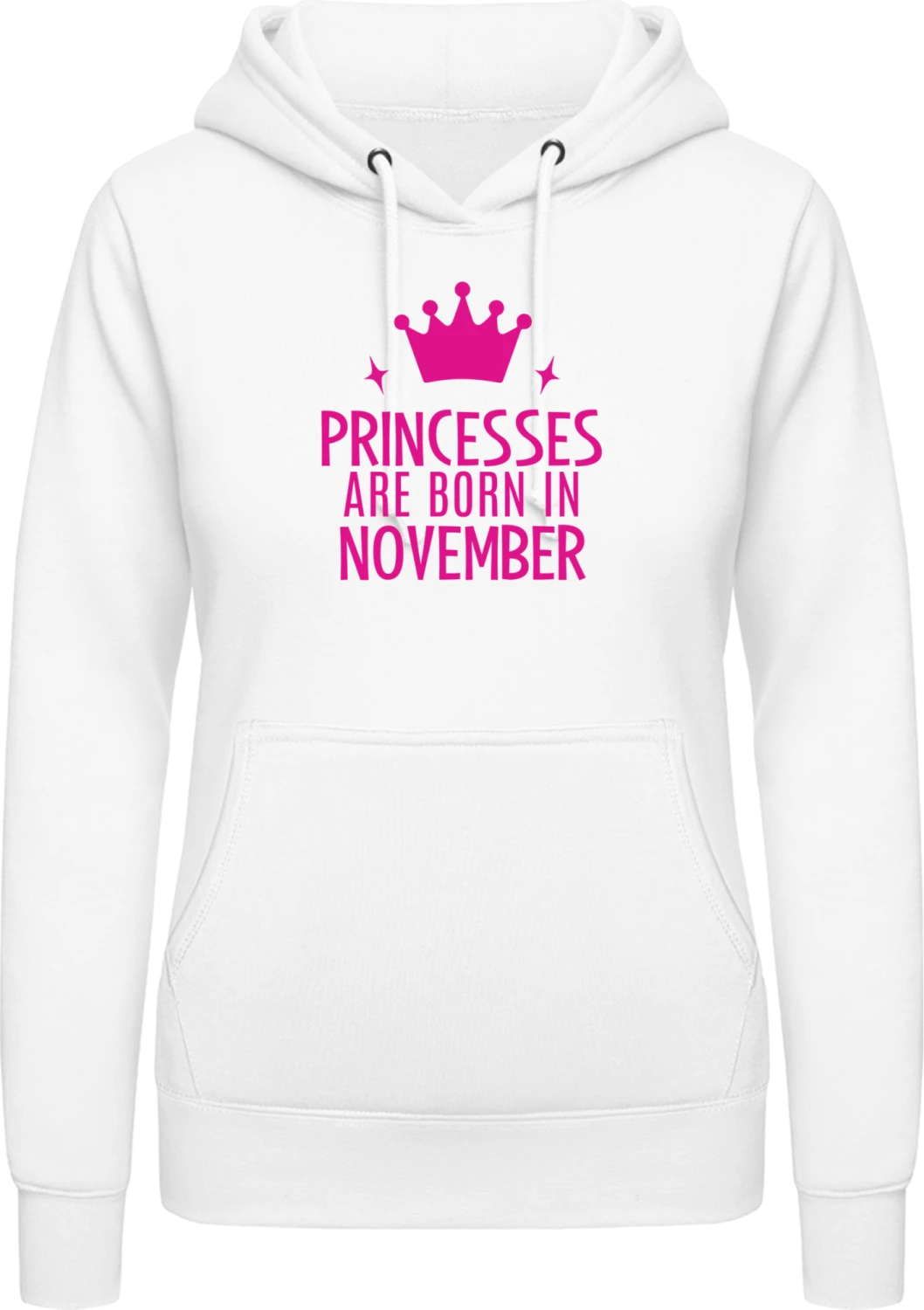 Princesses Are Born In November - Arctic white AWDis ladies hoodie - Front