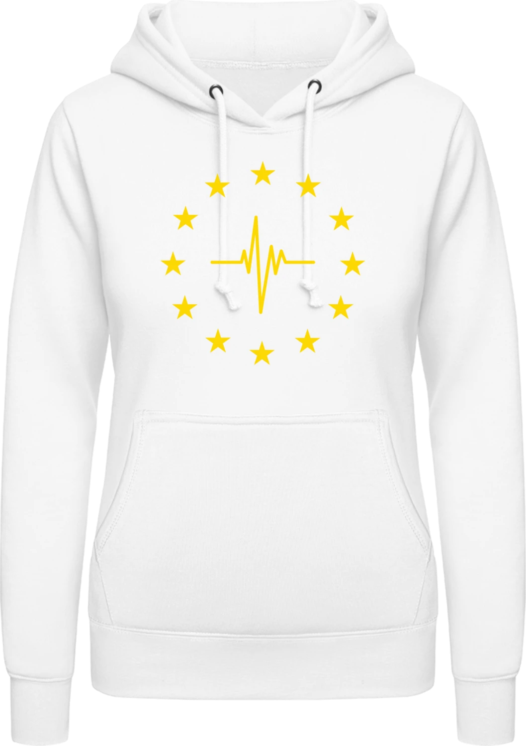 Europe Pulse - Arctic white AWDis ladies hoodie - Front