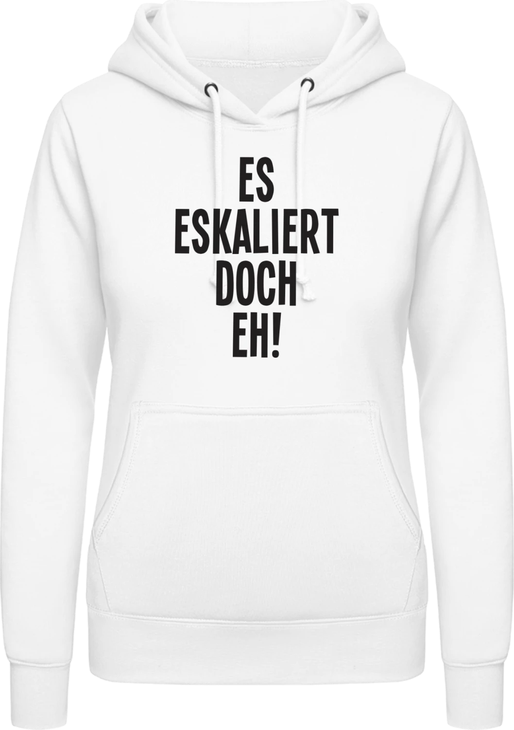 Es eskaliert doch eh - Arctic white AWDis ladies hoodie - Front