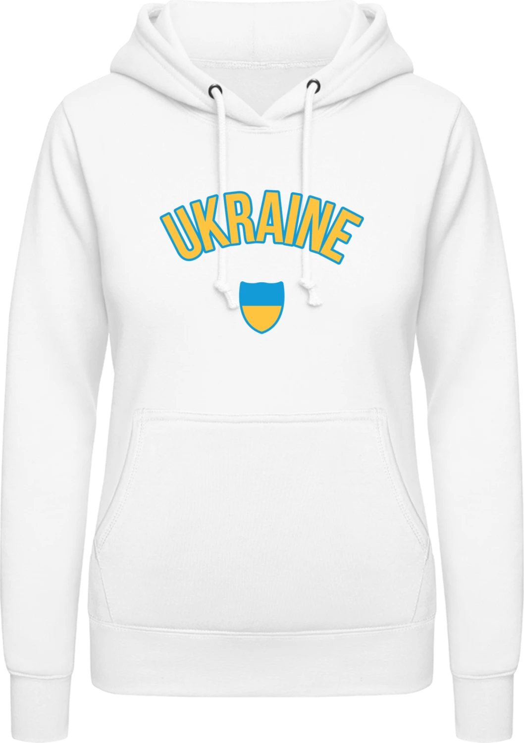 UKRAINE Football Fan - Arctic white AWDis ladies hoodie - Front