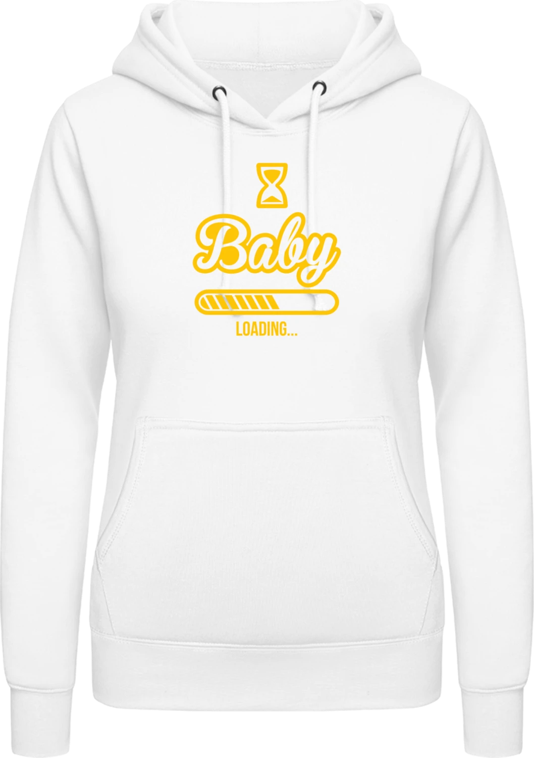 Baby Loading... - Arctic white AWDis ladies hoodie - Front