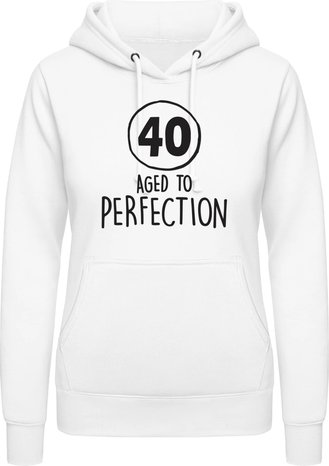 40 Aged to perfection - Arctic white AWDis ladies hoodie - Front