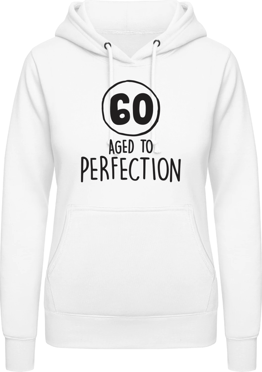 60 Years Aged To Perfection - Arctic white AWDis ladies hoodie - Front