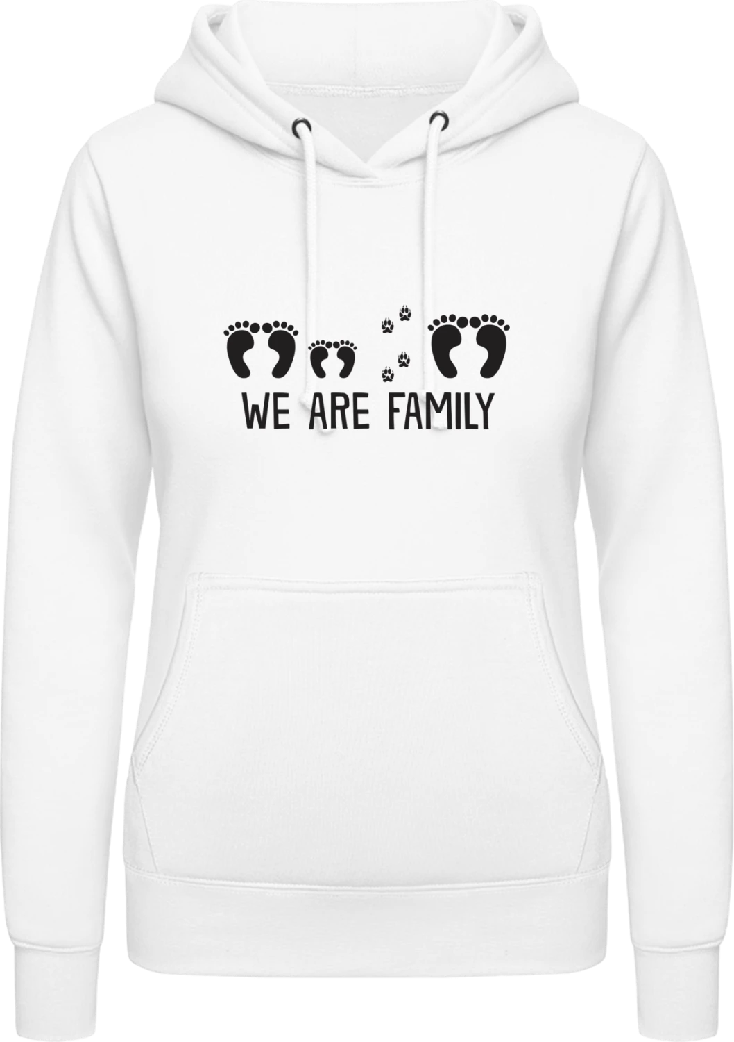 We Are Family - Arctic white AWDis ladies hoodie - Front