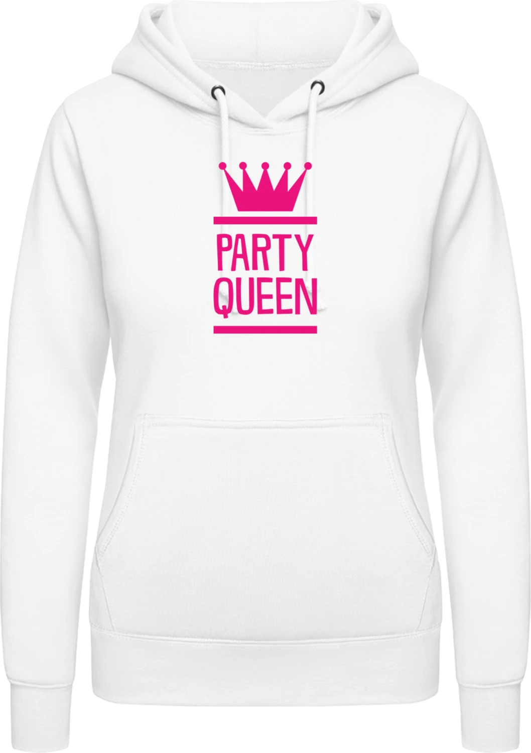 Party Queen - Arctic white AWDis ladies hoodie - Front