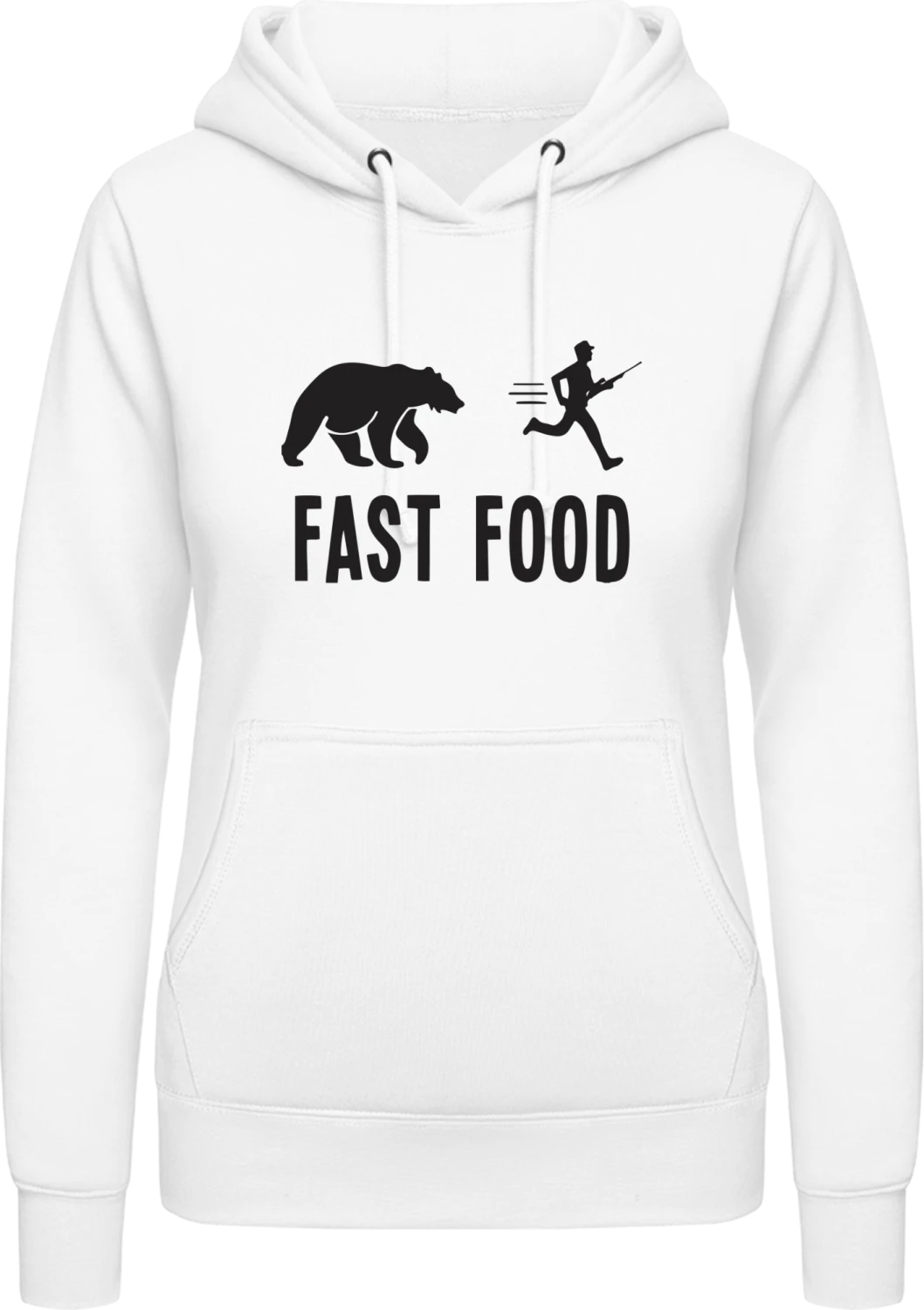 Fast Food Hunter - Arctic white AWDis ladies hoodie - Front