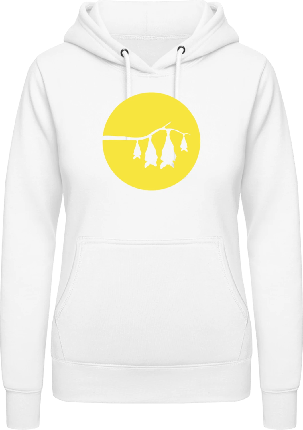 Bat Family Moonlight - Arctic white AWDis ladies hoodie - Front