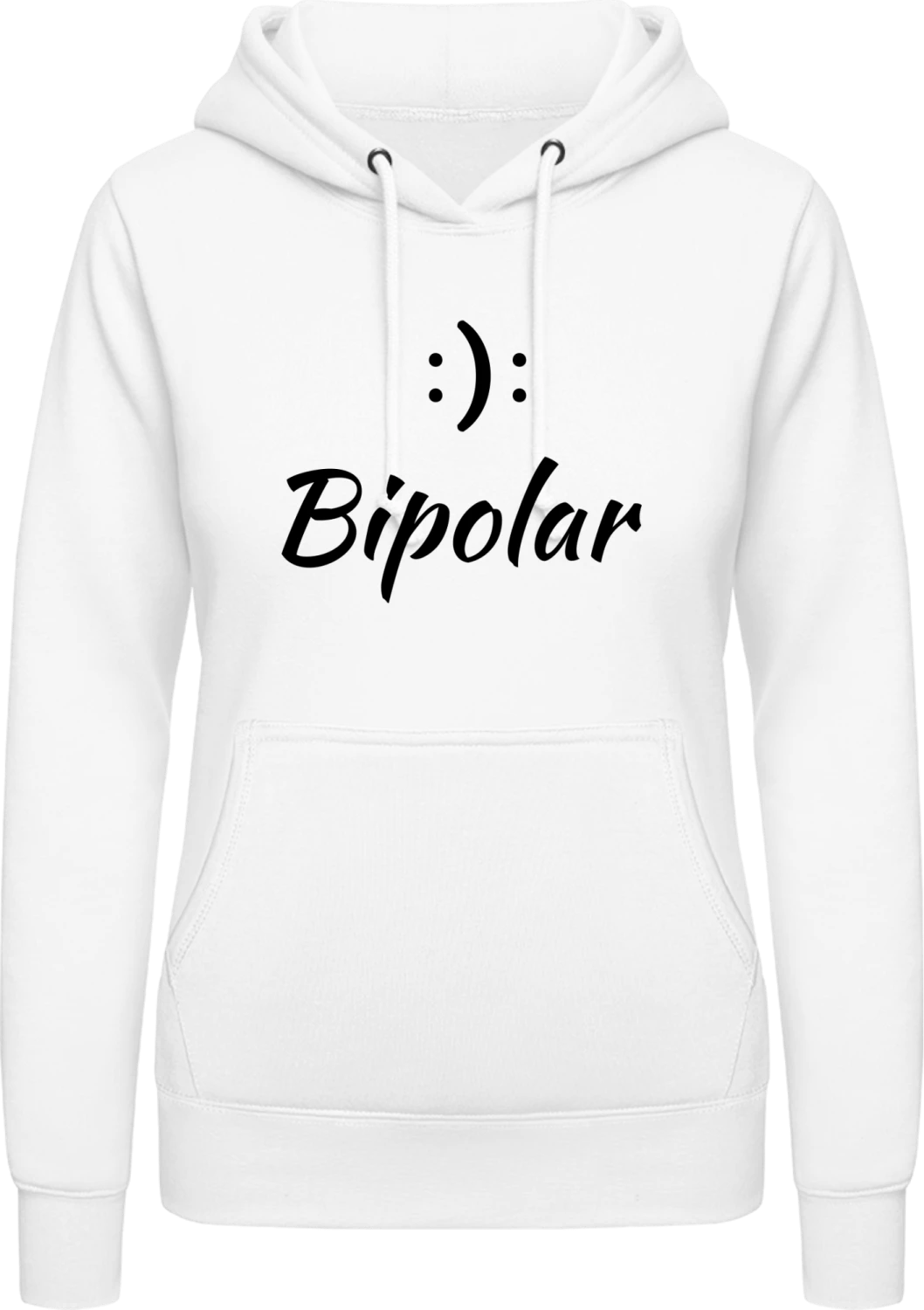 Bipolar - Arctic white AWDis ladies hoodie - Front