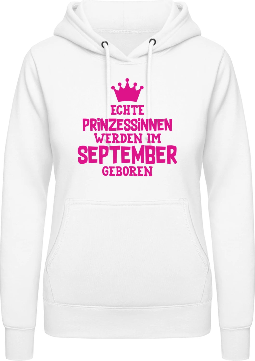 Echte Prinzessinnen werden im September geboren - Arctic white AWDis ladies hoodie - Front