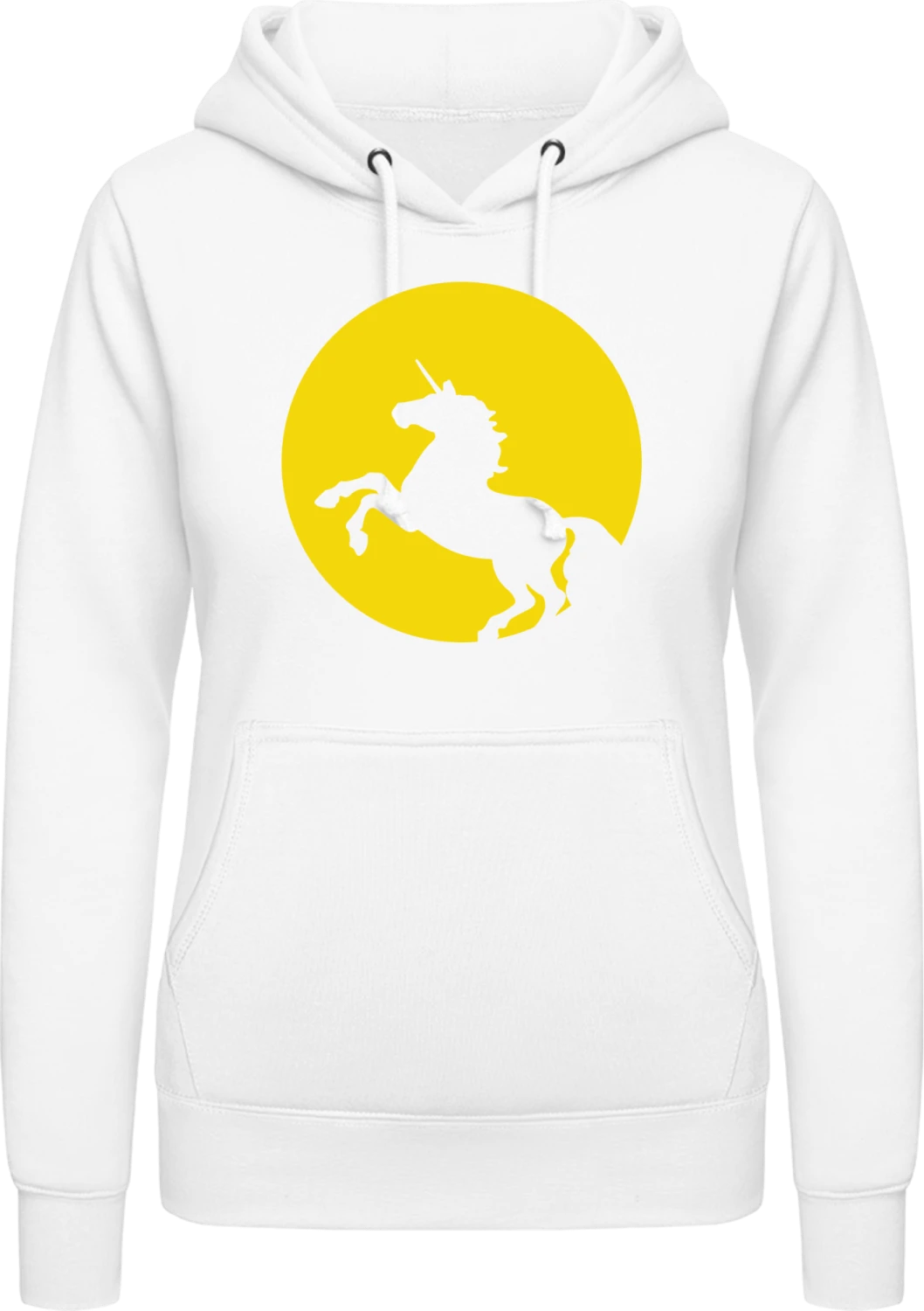 Unicorn Moonlight Shining - Arctic white AWDis ladies hoodie - Front