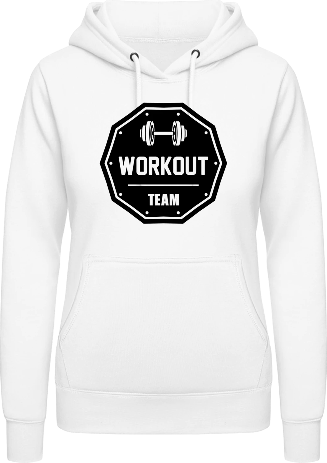 Workout Team - Arctic white AWDis ladies hoodie - Front