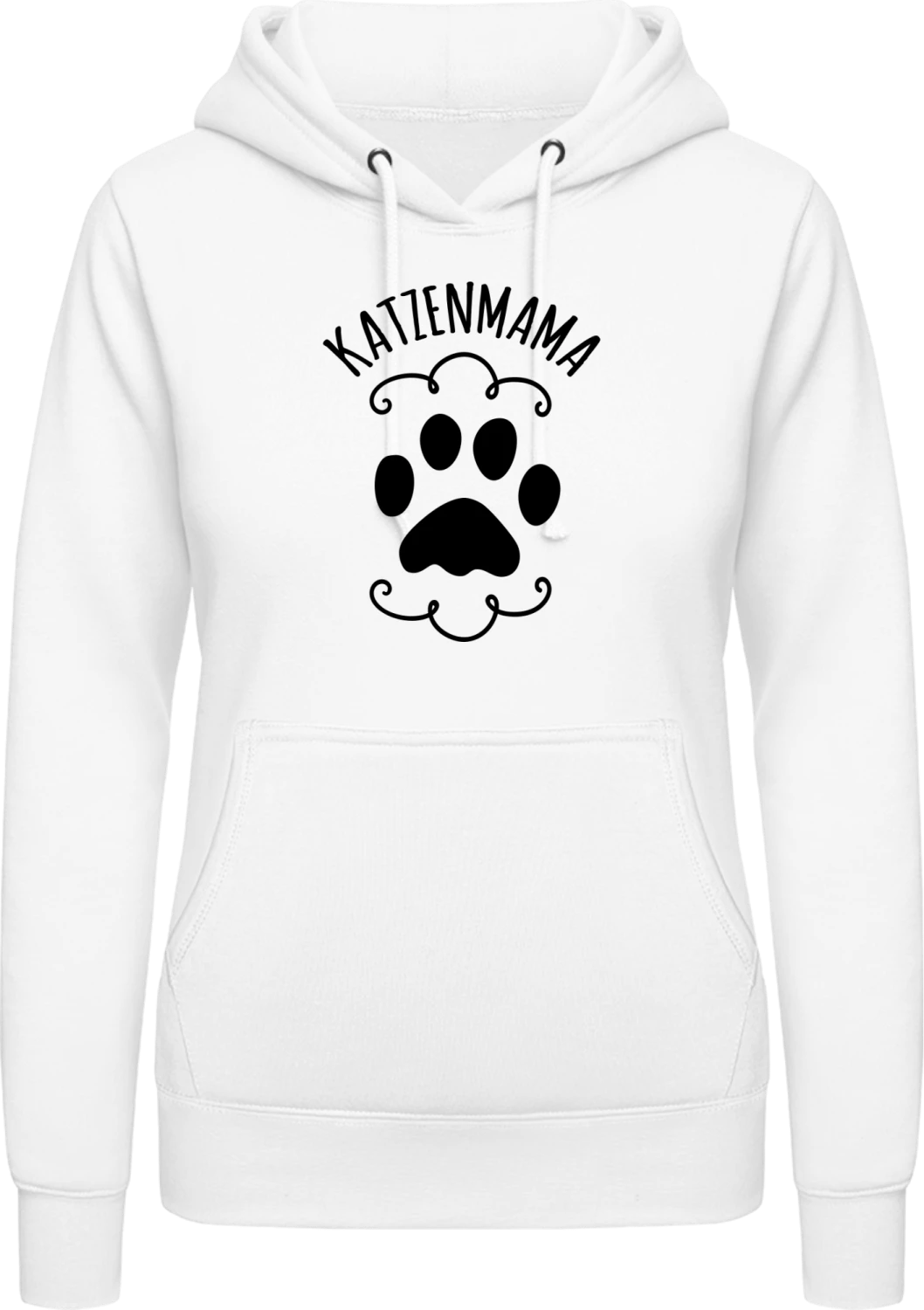 Katzenmama - Arctic white AWDis ladies hoodie - Front