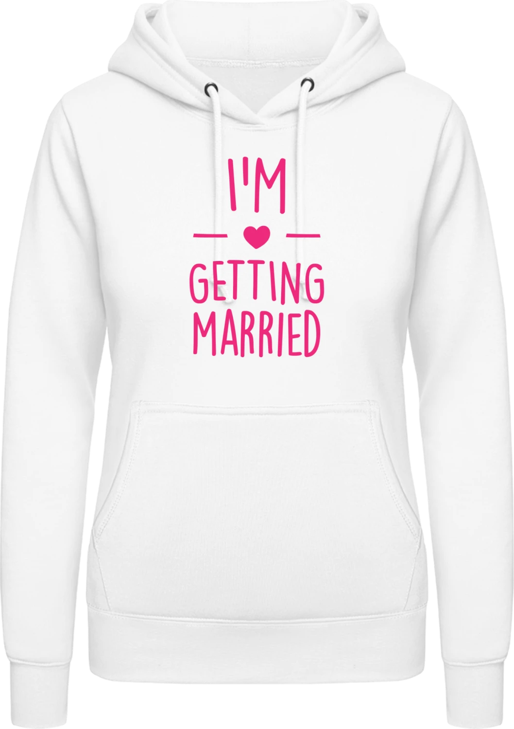 I'm getting married Heart - Arctic white AWDis ladies hoodie - Front